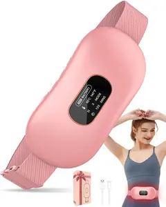 Heating Pad for Period Cramps,Upgrade Portable Heating Pads with Display&4 Timer Auto Off,Cordless Menstrual Heating Pad Back Pain Relief Belt with Massager massage mode