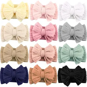 12 Pack Headbands Super Soft Stretchy Nylon Hair Bands Bows Accessories For Newbrons