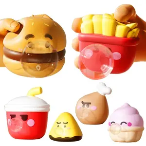 Cute Food Series Spitting Bubbles Squishy Squeeze Toys, Anxiety Stress Relief Sensory Antistress Toys, Fun Gift for Adults & Kids, Fidget Squeeze