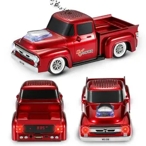 Vintage Car Design Wireless Speaker, Portable USB Rechargeable Car Shaped Design Bluetooth-compatible Speaker with Wheels, Long Battery Life Speaker for Outdoor Music, Audio