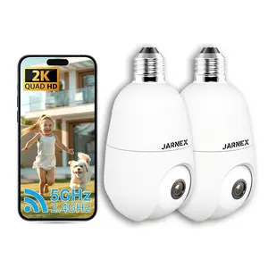 【2 Pack】Noonkey Wireless Bulb Security Camera 3MP, 5G& 2.4GHz WiFi Alexa Light Bulb E27 Home 360° Security Camera Wireless Outdoor,AI Human Tracking,Motion Zones Detection Alarm,Color Night Vision