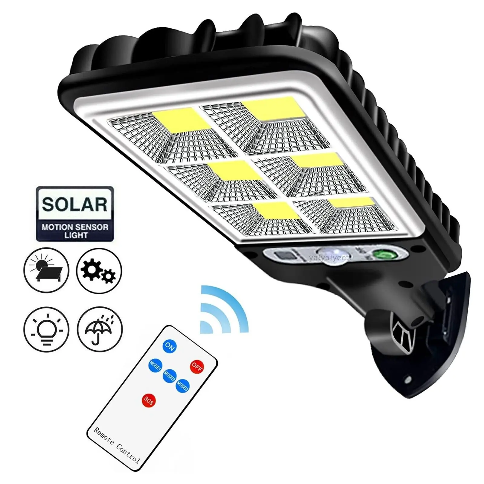 LED Solar Motion Sensor Flood Lamp - 3 Modes, Waterproof LED Solar, Wireless, Smart Outdoor Lights for Home Improvement Outdoor Wall Use, Wireless Lights, Auto On/Off, Solar Powered Spotlight, Yard Lighting