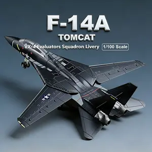 F-14 Black Variable Wing "Tomcat" Fighter Metal Die-cast Military Aircraft Toy Alloy Model, Suitable For Aviation Enthusiasts Valentine'S Day Gifts, Birthday Gifts And Collection Display，1/100 Scale