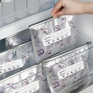 90-Pack Thick Reusable Aluminum Foil Insulation Storage Bags, 2026 New Airtight Resealable Vacuum Zipper Containers with Labels & Zip Locks for Kitchen Food, Vegetables