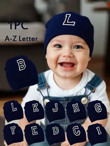 Baby Letter Beanie | A-Z Initial Knit Hat for Infants | Soft Cotton Newborn Cap for Boys & Girls | Unisex Design | Cozy Photo Prop & Daily Wear