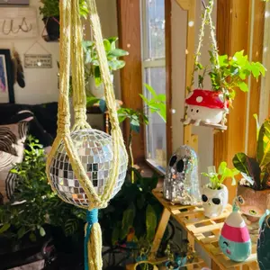 Macrame Disco Ball Hanger Suncatcher Window Decor Gift Idea for Home Decor and Party Supplies