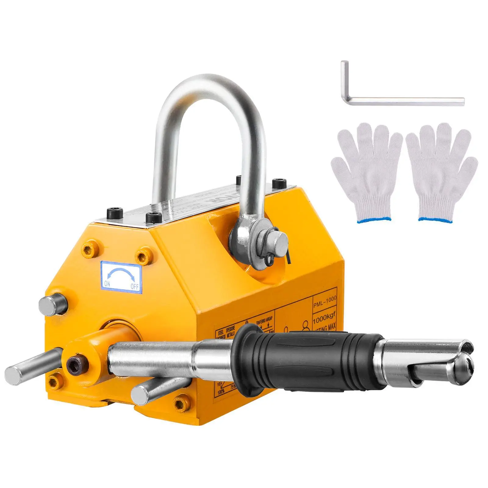 【SummerFinds】VEVOR Magnetic Lifter, 2200lbs/1000kg Pulling Capacity, 2.5 Safety Factor, Neodymium & Steel, Lifting Magnet with Release, Permanent Lift Magnets, Heavy Duty Magnet for Hoist, Shop Crane, Block, Board