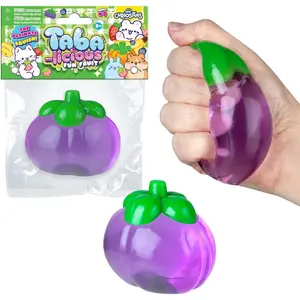 Tabalicious TABA Squishy Plum Fun Fruit Toy - Cute, Sticky Fruit TABA Squishies with Transparent Realistic Color - Squishy Stress Ball Toys - Kawaii Sensory Fidget Toys for Kids and Adults
