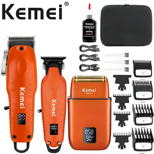 3PCS Professional Hair Clipper Set | LED Display + Guide Combs | Quiet & Smooth Cutting | Cordless Hair Clippers