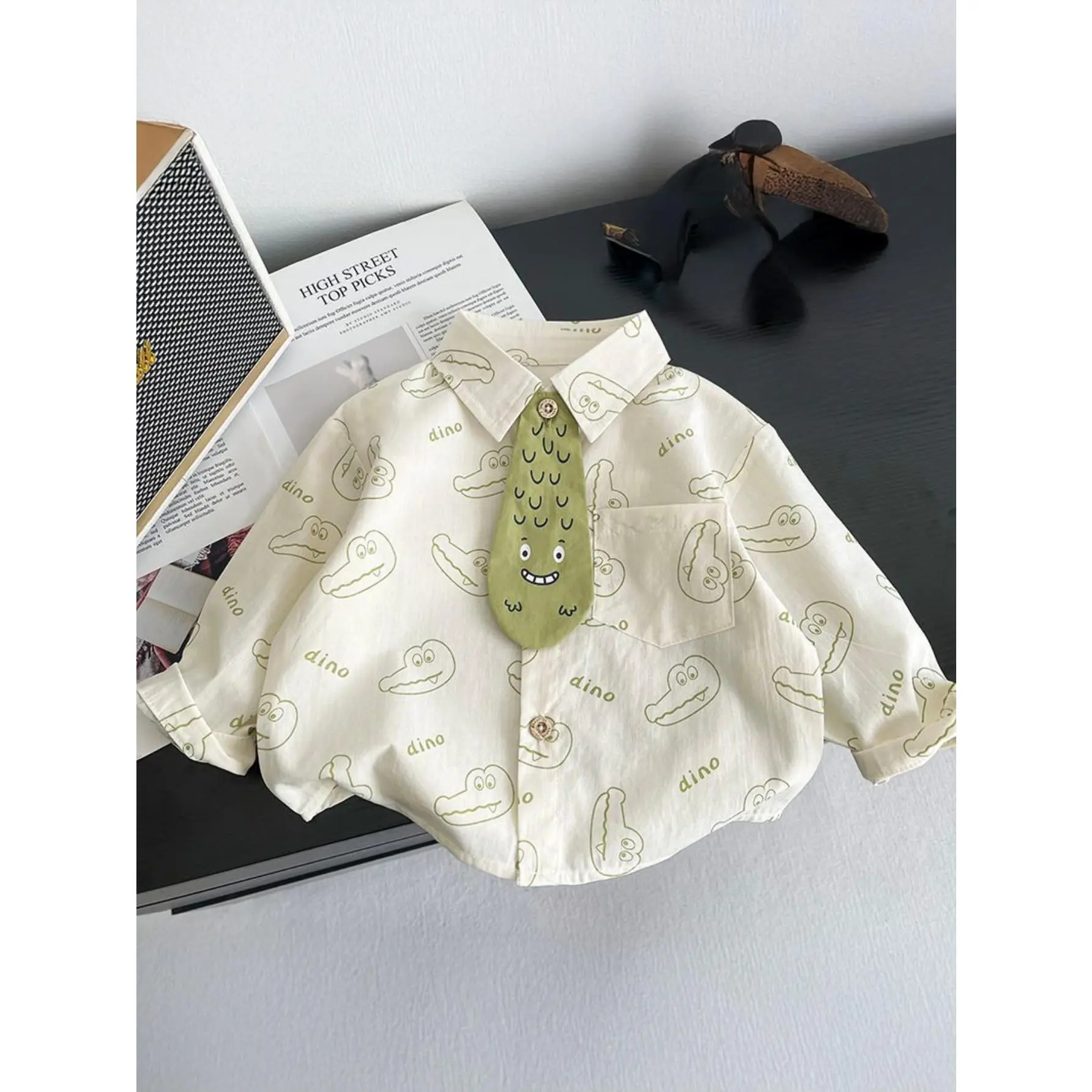 Child Size Boys' Lapel Shirt Jacket - Long Sleeve Graphic Print Button-Up, Cotton-Polyester Blend, Machine Washable for Spring, Fall Kids' Coats & Jackets, Cotton Blend, Casual Lapel, Child Size Boys' Jackets