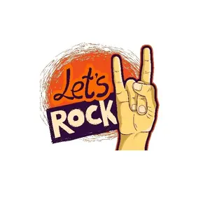LET'S ROCK sticker, rock and roll