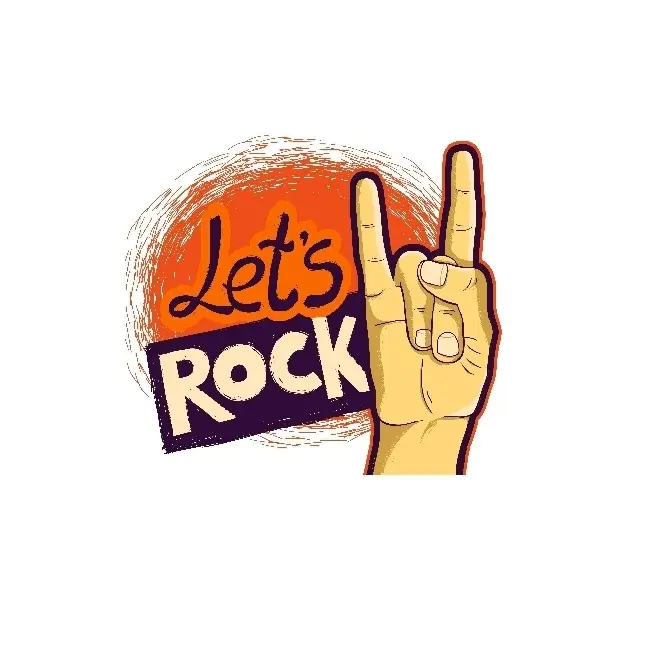 LET'S ROCK sticker, rock and roll LET'S ROCK sticker, rock and roll