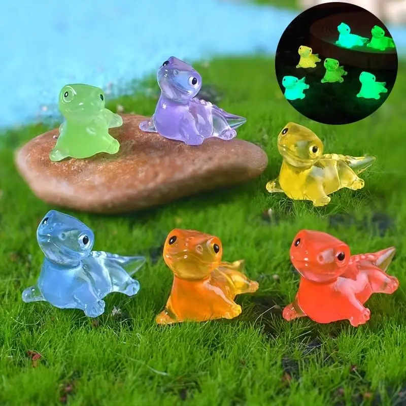 Random Color Cute Cartoon Lizard Shaped Glowing Resin Ornament, 10pcs/30pcs Mini 3D Colorful Glowing Lizard, DIY Handmade Jewelry Resin Accessories Mi
