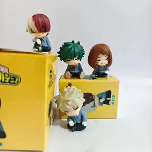 4pcs/set My Hero Academia Cute Sleeping PVC Action Figure Toys