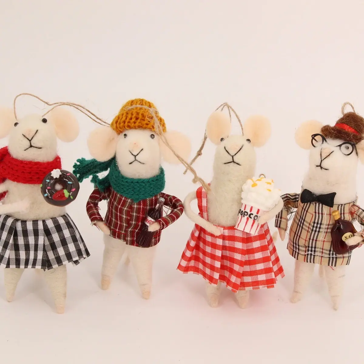 Party Animals - Hanging Ornaments - Christmas tree hanging ornaments 4 pc set