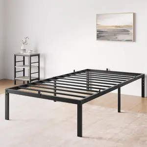 GARVEE 14 Inch Queen Bed Frame with Storage,Metal Platform Queen Bed Frame No Box Spring Needed Steel Slat Support Easy Assembly
