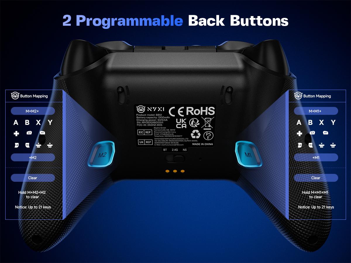 NYXI Imperial(Not for Xbox) PC Gaming Controller with Adjustable Tension TMR Joysticks (Zero Drift), Interchangeable ABXY Buttons for PC/Switch Layouts, Dual-Mode Hall Triggers, 1200mAh Battery & Charging Dock – Compatible with PC, Switch, Android, TV