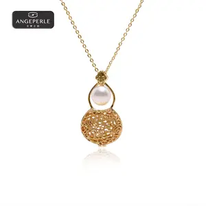 Simple and elegant gourd pearl pendant 6-7/7-8mm alloy TSSL096