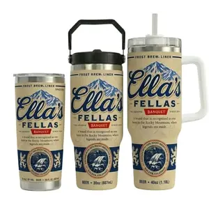 Ella’s Fellas Beer Can Tumbler, Custom Brewery Style Travel Mug, 20oz 30oz 40oz Insulated Tumbler, Beer Lover Gift, Stainless Steel Drinkware