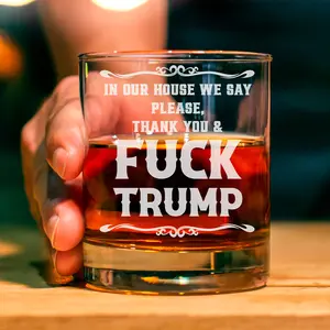 Anti Trump Whiskey Glass, F*ck Trump Whiskey Glass, Trump Haters Gift, No Kings, Stocking Stuffer, Gift for Dad