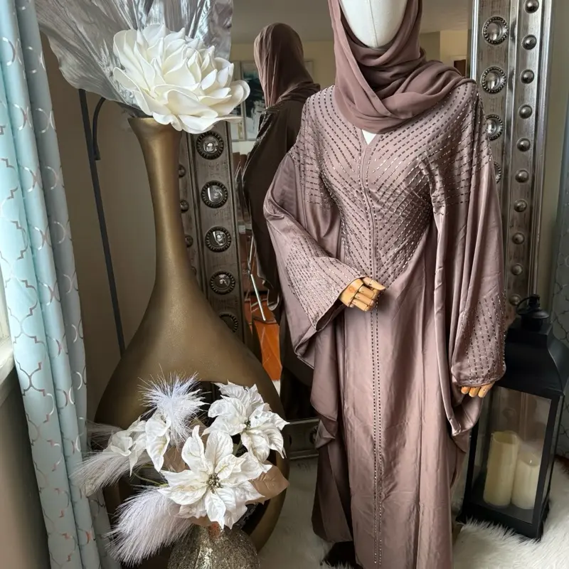 Butterfly abaya with stonework