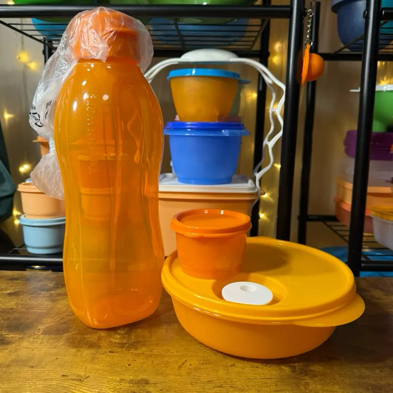 Tupperware Lunch Set Glitter Orange