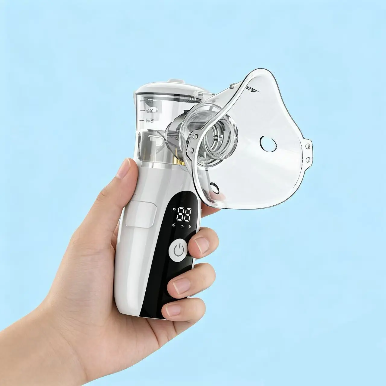 Portable Ultrasonic Mesh Nebulizer - Rechargeable Handheld Device with Intelligent Digital Display, Mouthpiece & Mask, Compact Carry for Adults & Children, On-the-Go Home Respiratory Care