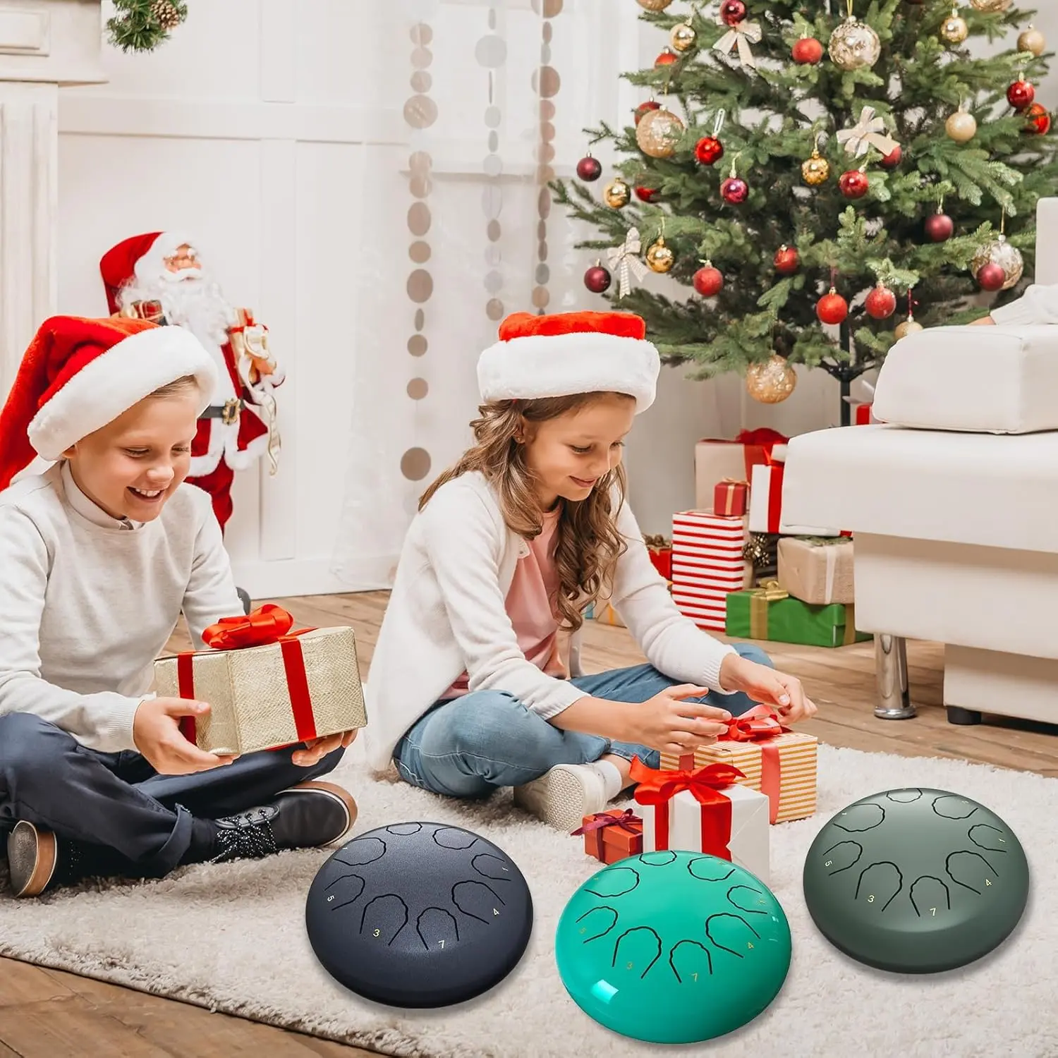 6-Inch Professional Steel Tongue Drum - 8-Note Versatile Stylish Hand Percussion Rain Instrument for All Ages, Kids, Meditation, Concerts (Navy Blue), 6 Inches