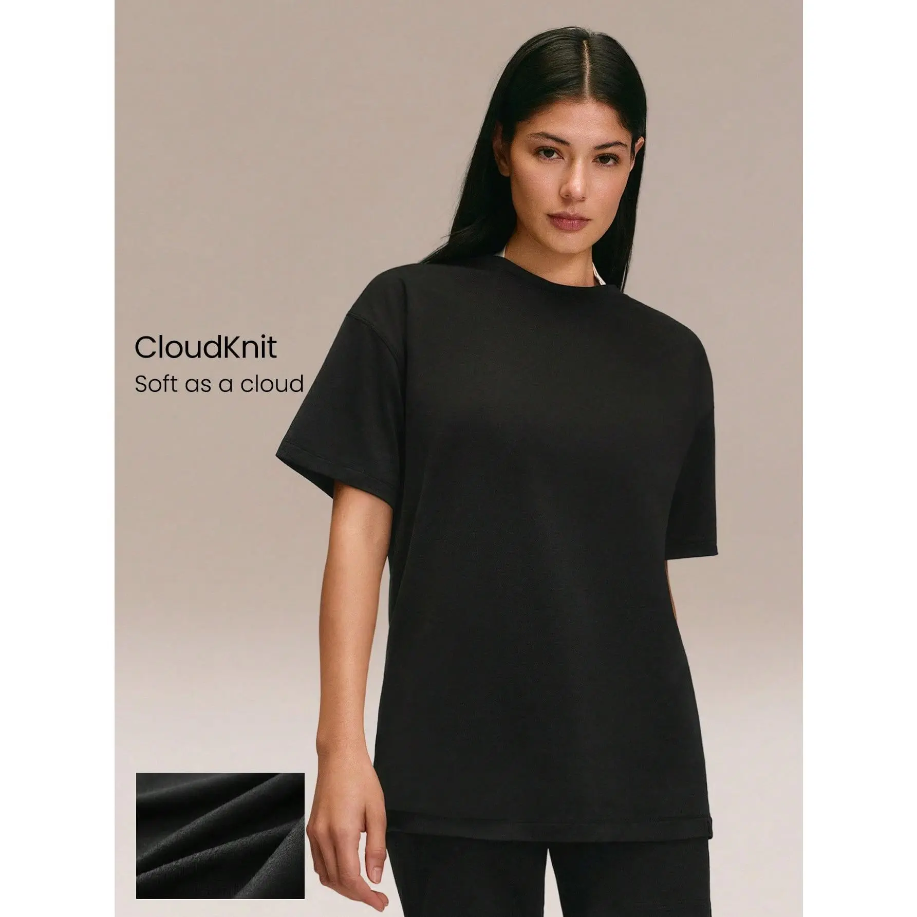 GLOWMODE CloudKnit Float On Hip Length Soft Sweat-Wicking Relaxed Fit Crewneck Tee Gym Outdoors Daily Casual Wear