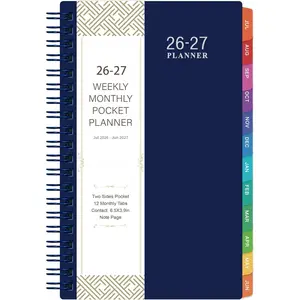 2026-2027 Pocket Calendar/Planner - 2026-2027 Weekly & Monthly Pocket Planner for Purse, Jul. 2026 - Jun. 2027, 6.8" x 4.1",   - Wire Binding, Plastic Cover