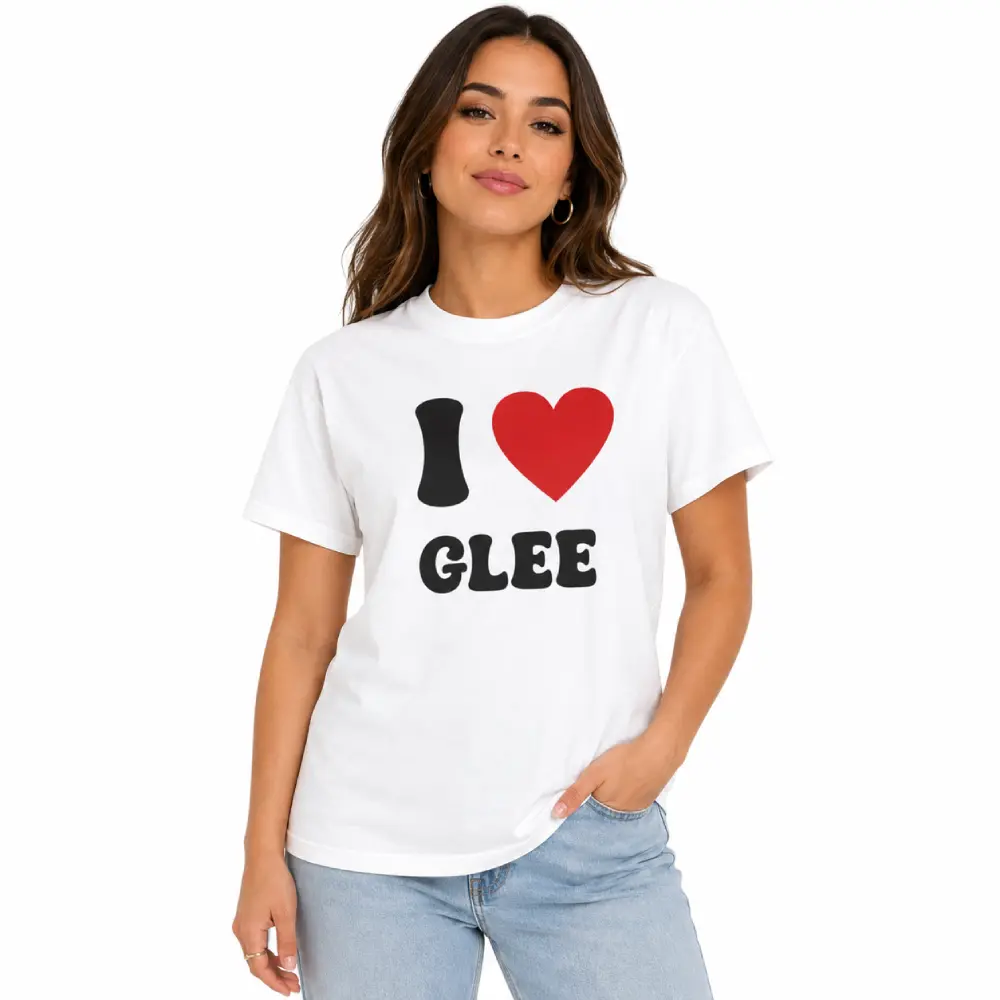 I Love Glee Shirt Gleeks Fan Tee Music Show Nostalgia Unisex T-Shirt Shortsleeve Fashion Graphic Menswear Fitted Style