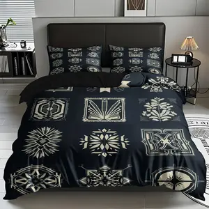 2/3 Pcs Abstract Geometric Pattern Quilt Cover Set, Soft,breathable 100% Polyester Fiber,soft High-definition Digital Printing,suitable For All Year Round,suitable For Family, Machine Washable(1 Duvet Cover +1/2 Pillowcase,no Filling)