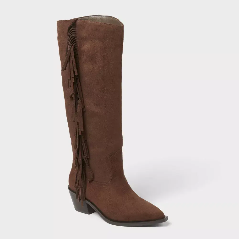 Women’s Classic Patsy Tall Fringe Western Boots - Memory Foam Insole, Chocolate Footwear, Comfortable Walking Shoe, Walking Shoes