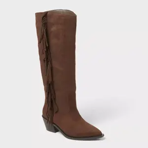 Women’s Patsy Tall Fringe Western Boots with Memory Foam Insole – Universal Thread
