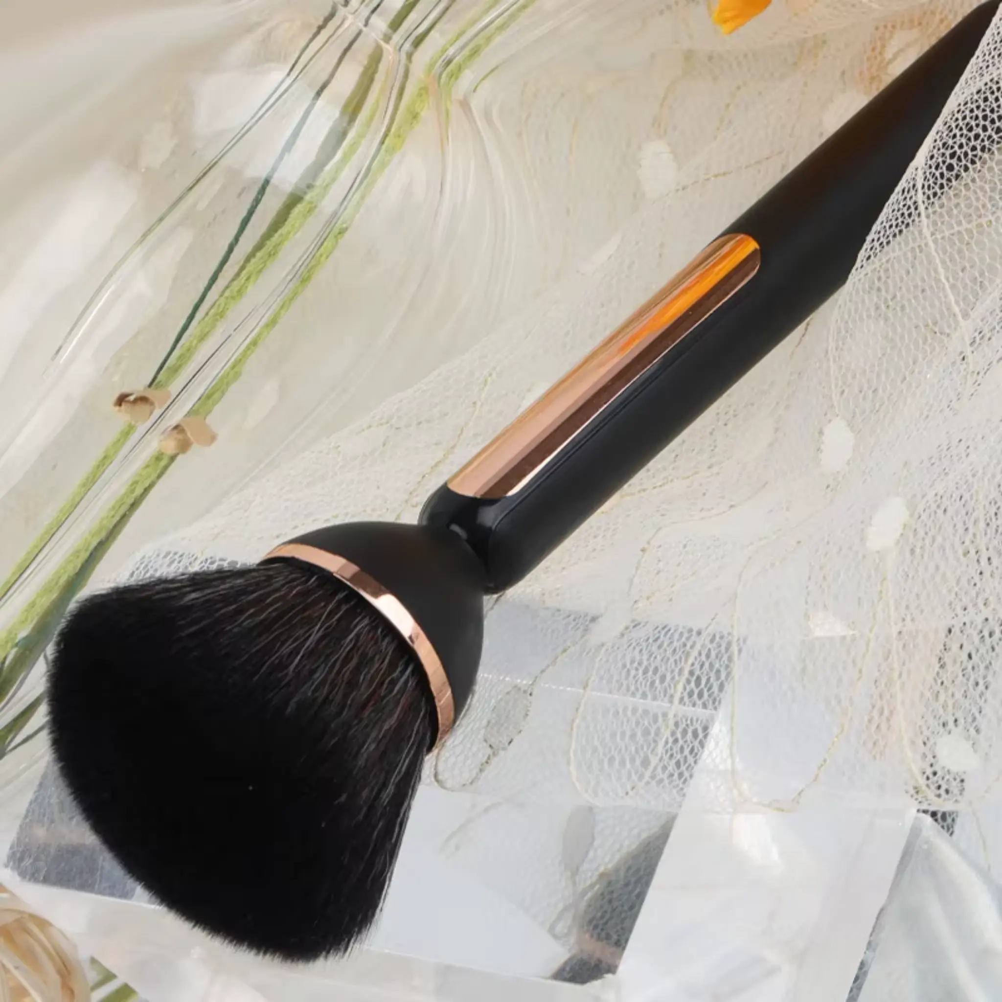Black Nail Art Dust Brush | Cute Nail Supplies  Manicure Compact
