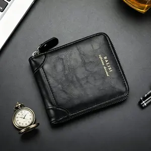 Men's Stylish PU Leather Wallet - Retro Zipper Short Wallet with Card Holder, Coin Storage, Ideal for Sports & Outdoor Everyday Use