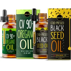 MAJU Black Seed Oil & Oregano - Little Bottle, Big Immunity, Edible Dietary Vitamin, Healthcare Fitness, Glass Bottle, Bathroom Regularity
