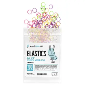 1000 Assorted Colors Orthodontic Elastic Bands for Braces, Multi-Sized & Multi-Tension (10 Bags of 100)