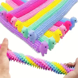6pcs Stretchy String Noodles Sensory Toys - Alpaca-Shaped Fidget Toys with 6 Vibrant Colors, Durable Plastic Squeeze & Pull Tangle-Free Design for Kids, Teens,  Educational Toy, Relax, Playful Shapes, Flexible Texture, Classroom Fidgets