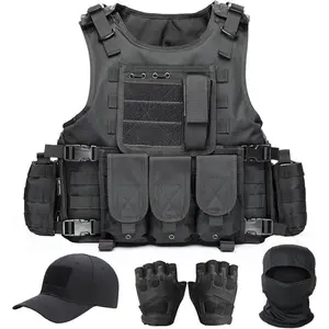 TacticalVestMen,AirsoftVest,BlackMolleVestandCapProtectiveEquipment,TacticalAirsoftGear