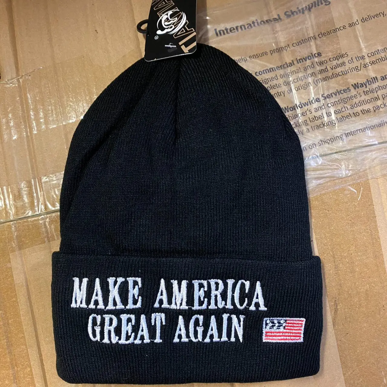 President Donald Trump Make America Great Again Winter Beanie Hat Black