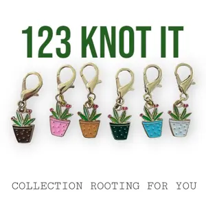 Rooting for you set of 6 stitch markers with medium clasps