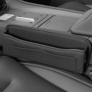 A Black Multifunctional Car Seat Gap Storage Box