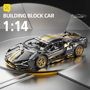 1:14 Luxurious Black Cow Building Racing Car Creative Gift Assembly Racing Car Model Car Kit