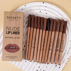 12-Color Matte Lip Liner Pencil Set, Smooth Color Silk Lipstick Pen, Durable Pigment Lip Makeup Cosmetics, Moisturize Makeup Products, Lip Stain, Lip Crayon, Lipliner, Moisturizing, Waterproof Lip Liner Set, Tinted, Moisture, Lip Liner Kit