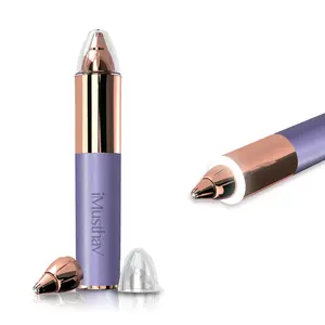 Eyebrow Hair Remover for Women | 18K Gold-Plated Head | 360° LED Light Portable Painless Electric Epilator