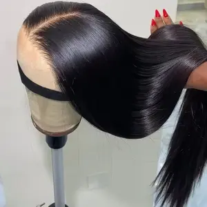 SUKI ORIGINAL Glueless Wig 16-36 inches Human Hair Bone Straight 7x5 HD Transparent Pre Cut Lace Closure 180% Density Natural Black Virgin Hair