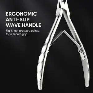 HALMAI Professional Cuticle Nippers, Ultra Sharp 7mm Jaw Cuticle Trimmer, Stainless Steel Nail Cutter for Manicure & Pedicure