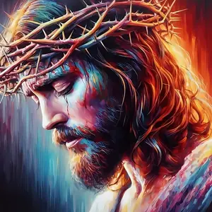 Jesus Figure DIY Diamond Arts Colorful Painting Kit without Frame, 5D Diamond Arts Colorful Painting Kit, Wall Art Decor for Home Bedroom, Diamond Painting Kits, Handicraft