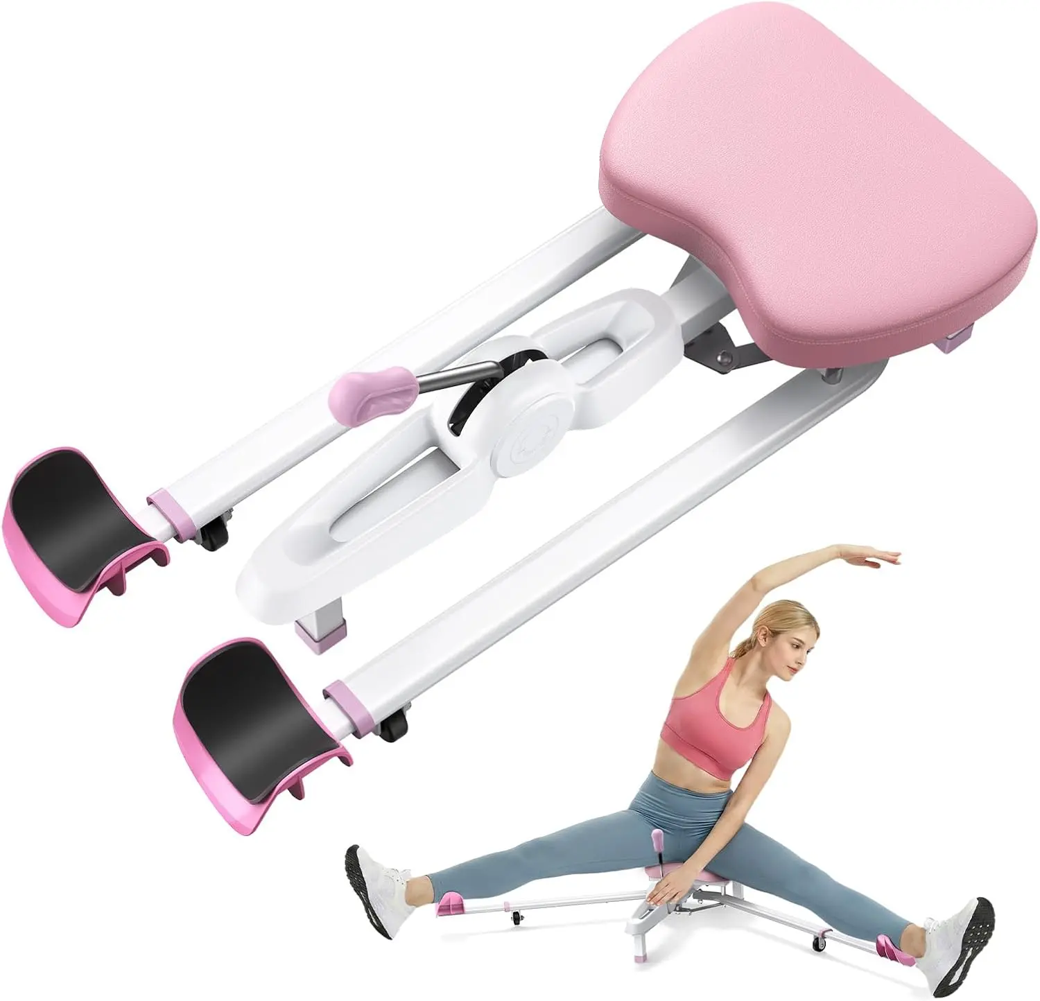 Leg Stretcher Split Machine, Heavy-Duty Steel Frame Flexibility Trainer for 180° Splits, Portable Design with Hand Brake for Unisex Dance & Fitness Training, 300 lbs Capacity